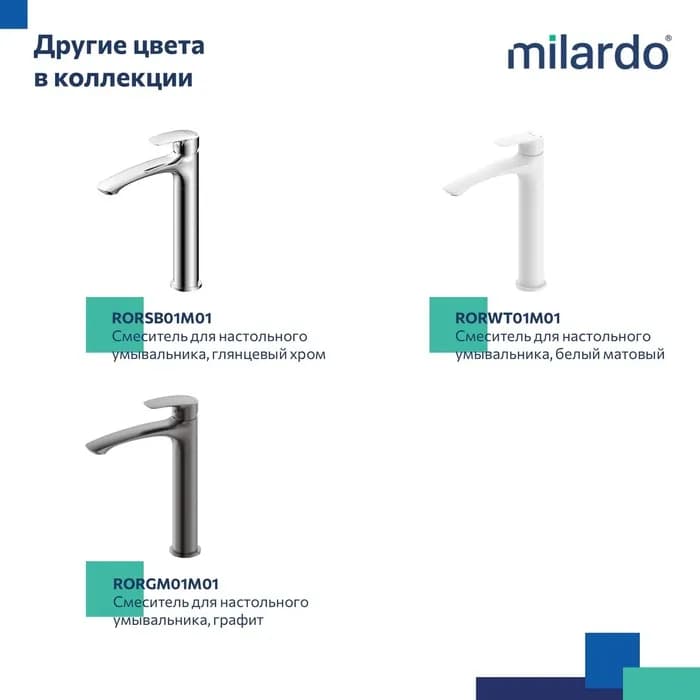 Смеситель для накладного умывальника RORBL01M01 — фото 6