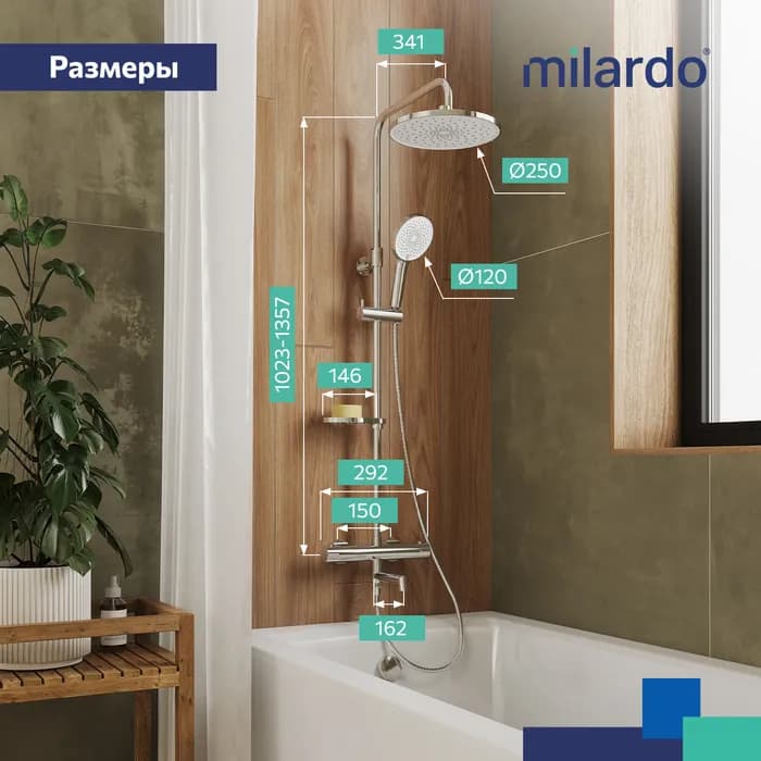 Душевая система с тропическим душем ILSSBTHM06 — фото 16