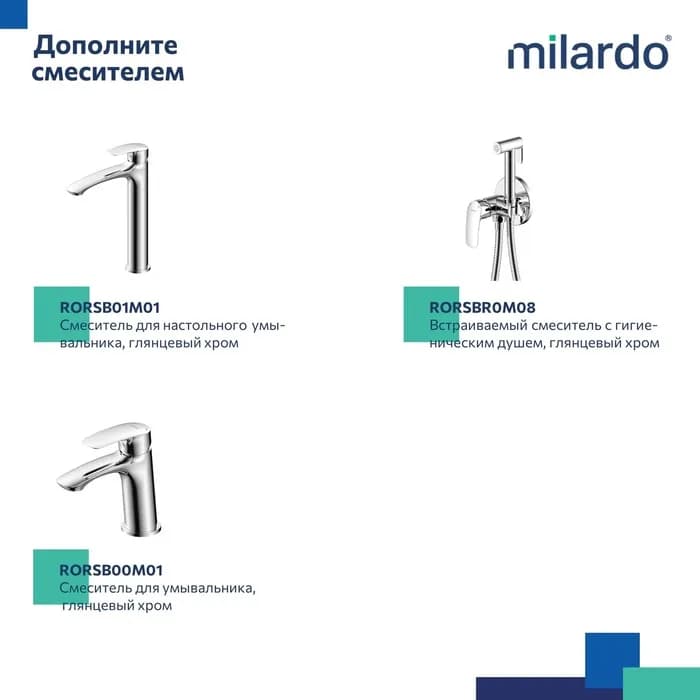 Встраиваемая душевая система с тропическим душем RORSB03M68 — фото 9