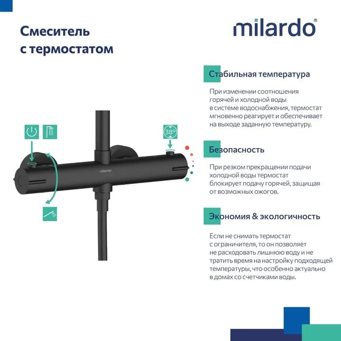 Душевая система с тропическим душем ILSBLTHM89 — фото 4