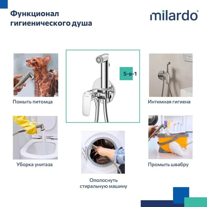 Смеситель скрытого монтажа с гигиеническим душем RORSBR0M08 — фото 4