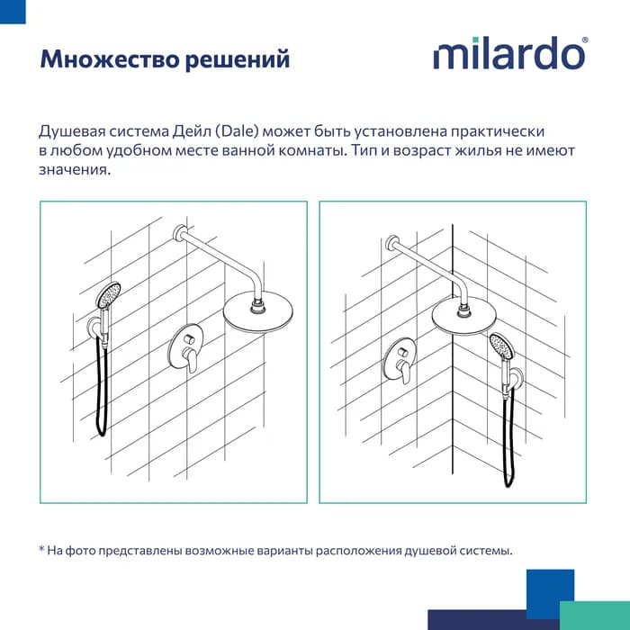 Встраиваемая душевая система с тропическим душем DALBL02M67 — фото 6