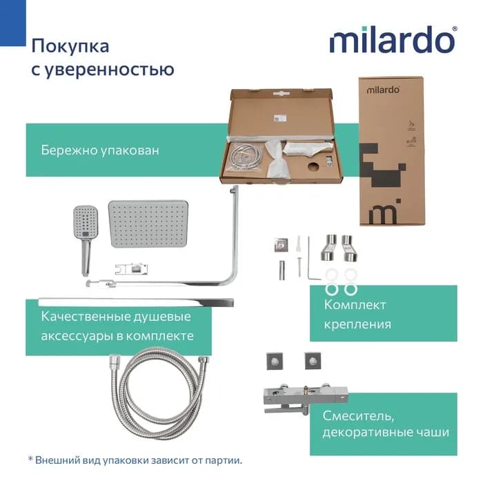 Душевая система с тропическим душем TERSBTHM06 — фото 3